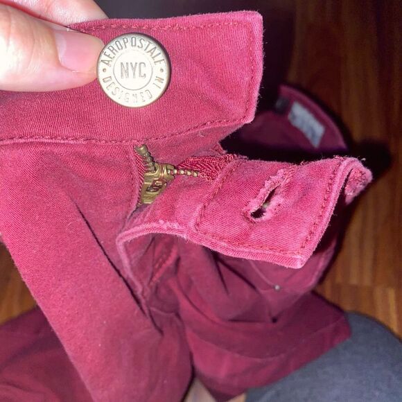 Aeropostale Deep Red High Waisted Skinny Jeans Womens Size 6 - Picture 7 of 10